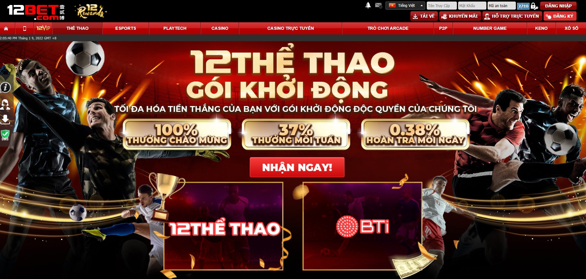 Giao diện 12BET